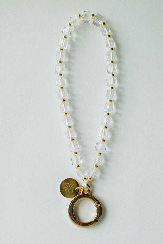 Clear Crystal Wristlet