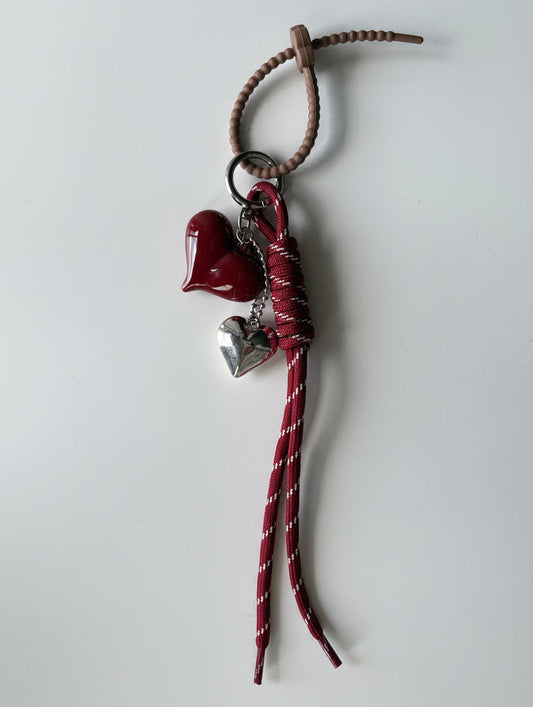 HEART ROPE  BAG CHARM