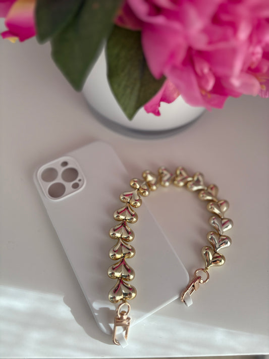 Gold Hearts Wristlet