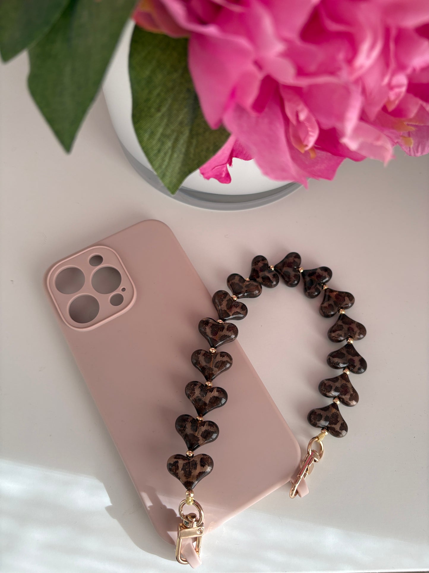 Mocha Hearts Wristlet