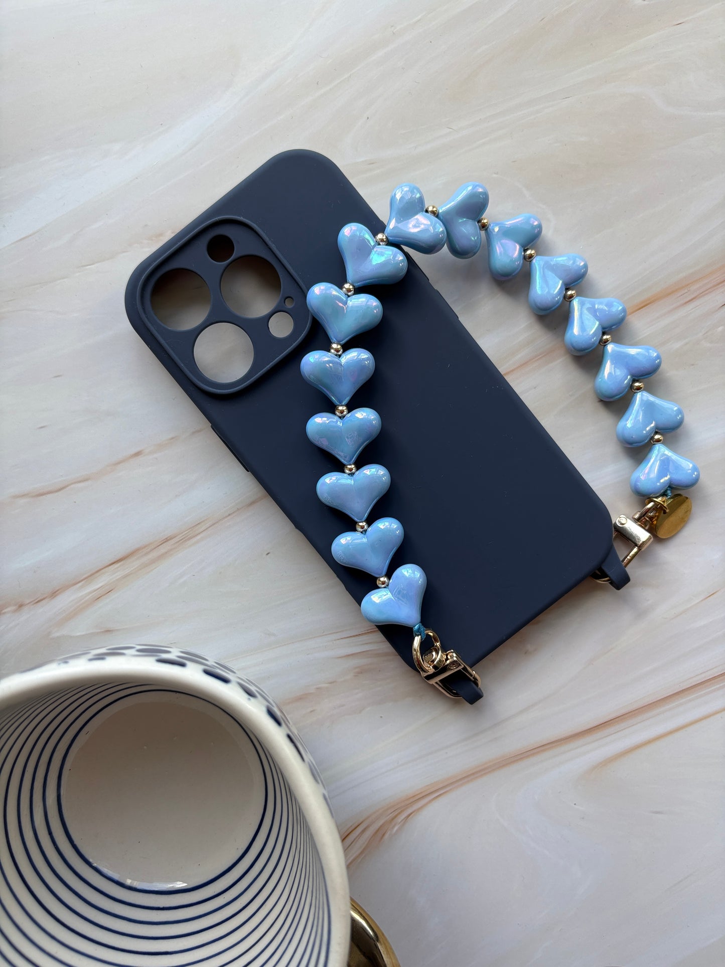 Blue Hearts Wristlet