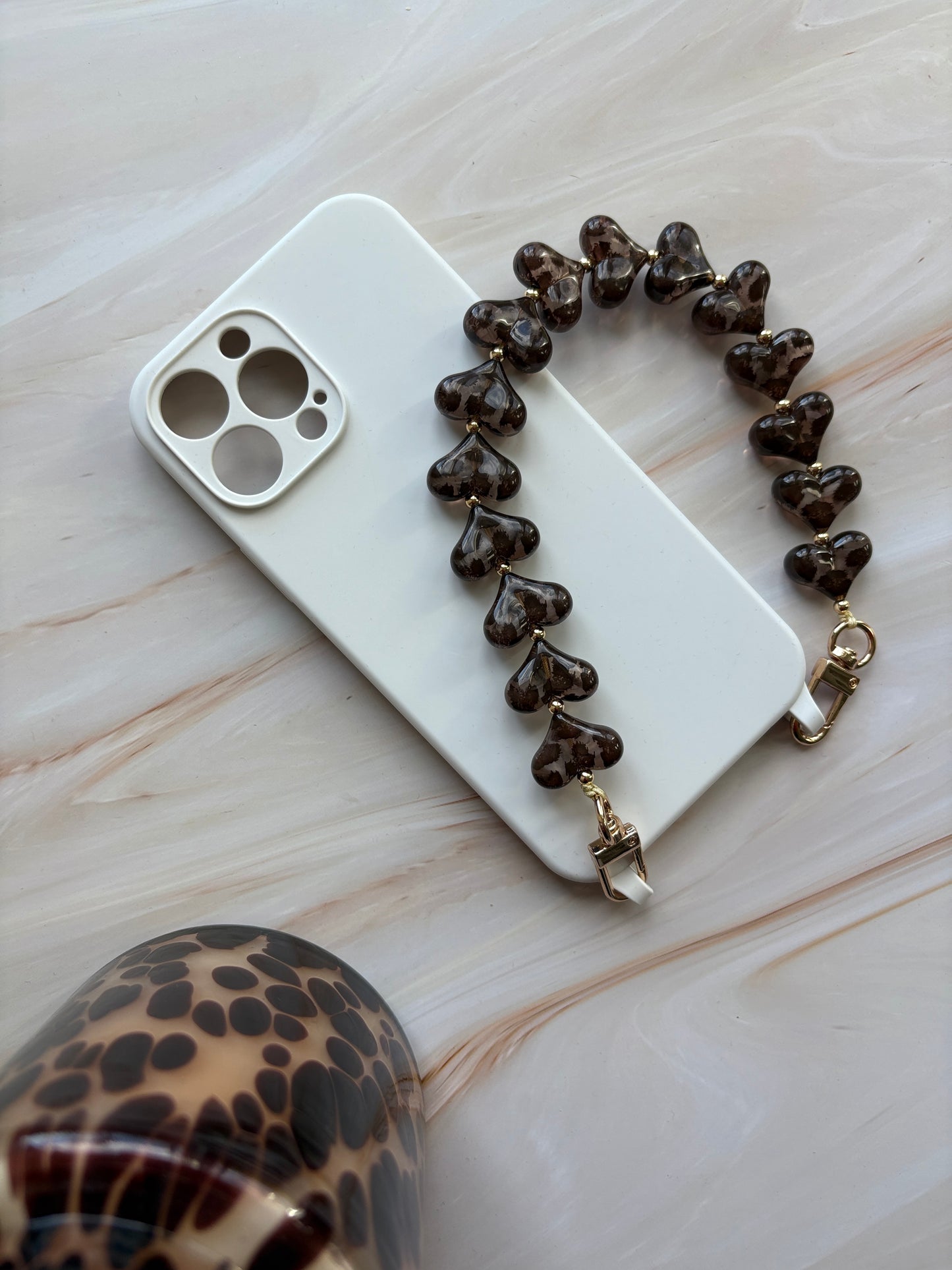 Mocha Hearts Wristlet