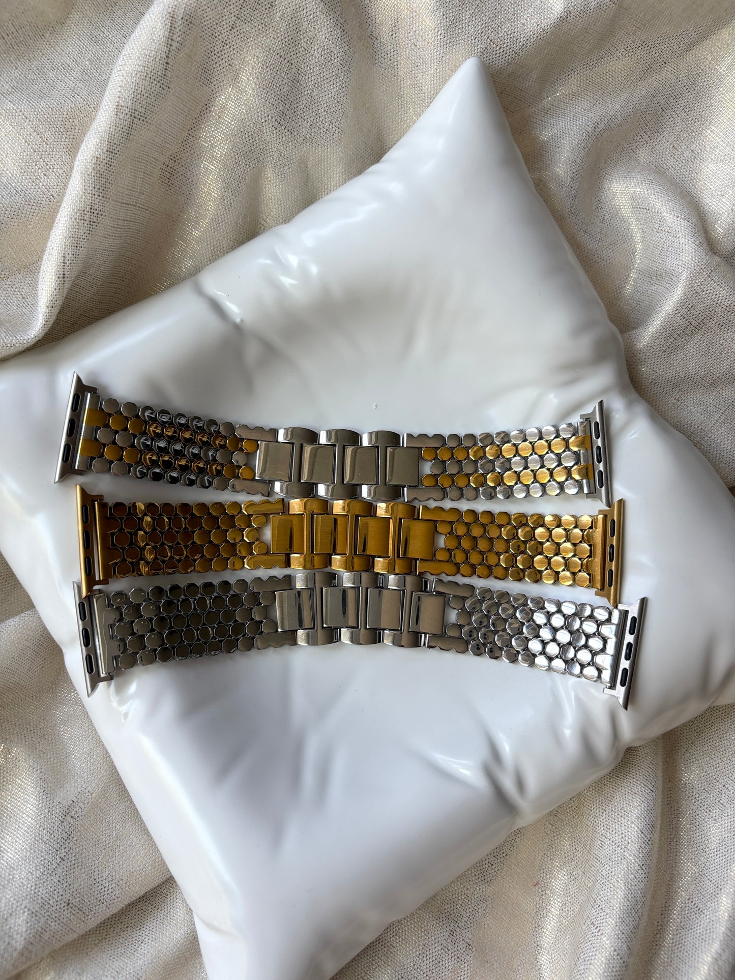 Hexi Silver Watch Band