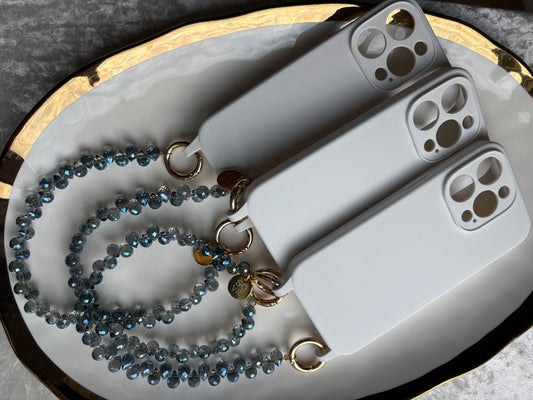 Blue Raindrop Wristlet