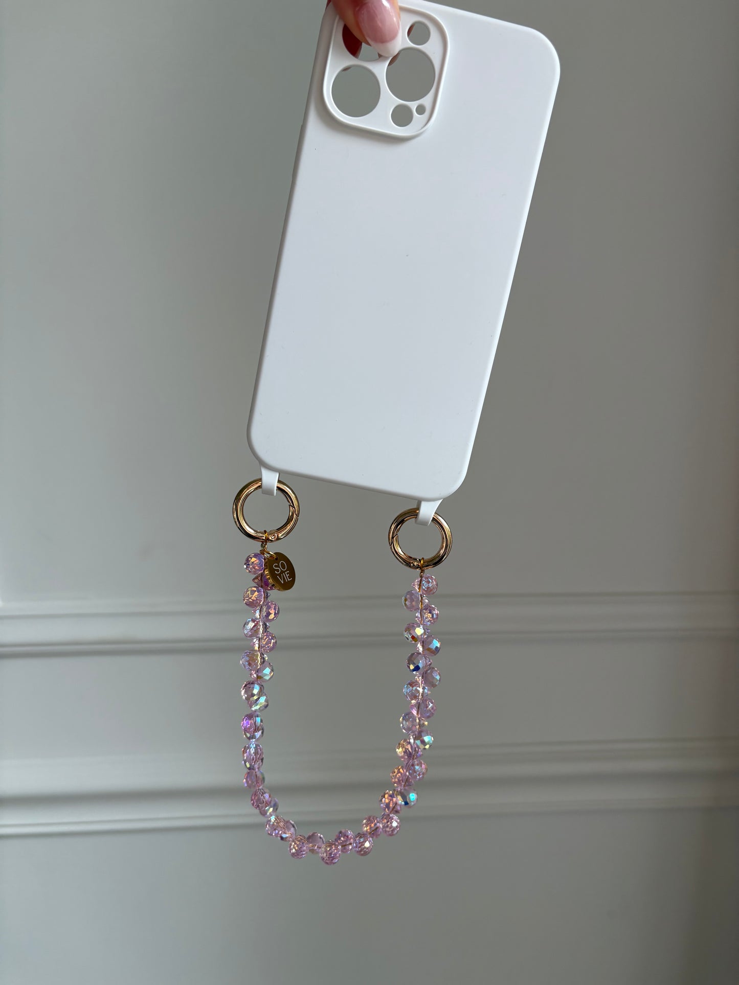 Pink Rainbow Raindrop Wristlet